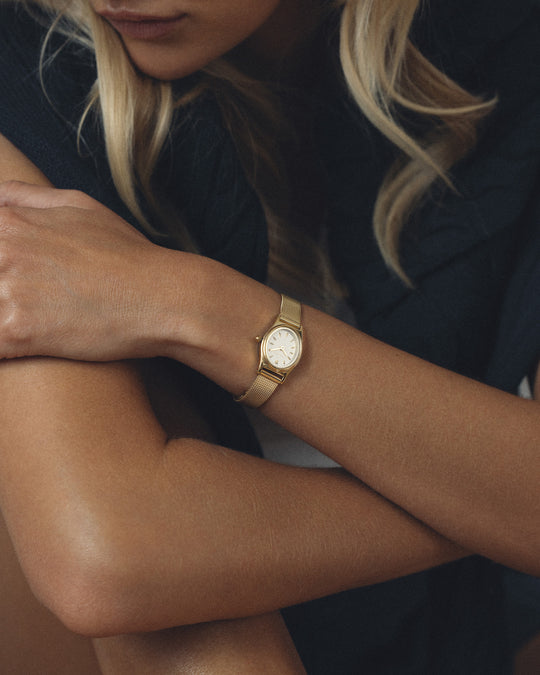 Retro Mesh Gullfarget / Hvit 19 x 28,5mm