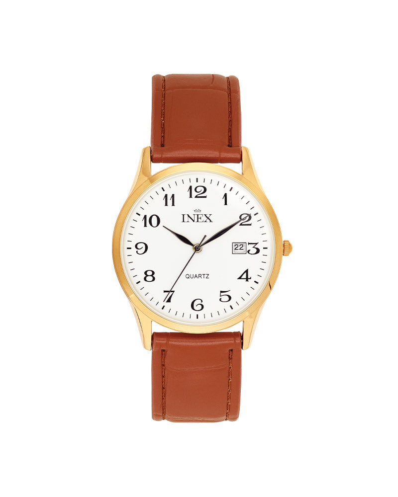 Inex Gullfarget Stål / Hvit 38mm
