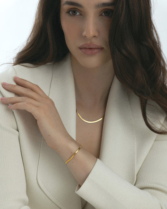 Thin Snake Necklace Gold