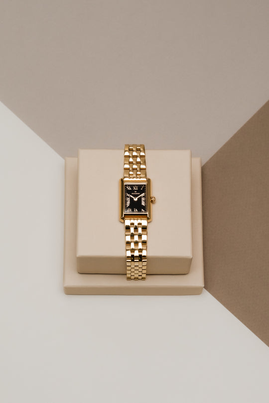 Timeless Gullfarget stål / Sort 18x22mm