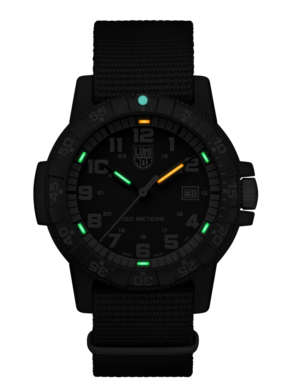 Leatherback Sea Turtle Sort / Sort Nato 44mm
