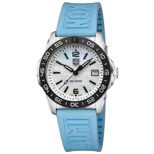 Pacific Diver Hvit Perlemor / Lys Blå 39mm