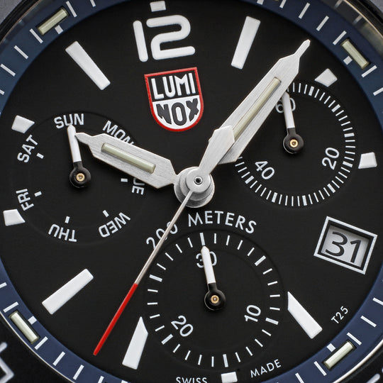 Pacific Diver Mens Chrono Sort / Blå 44mm