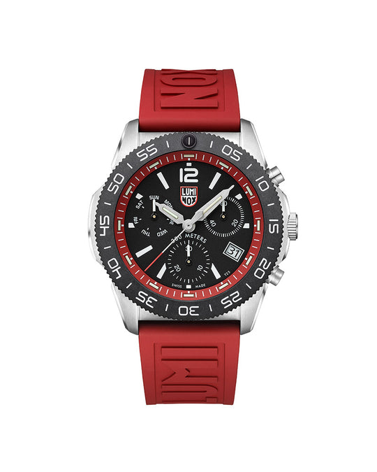 Pacific Diver Chrono Sort / Rød 44mm