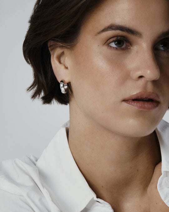 Chunky Silver Hoops Large