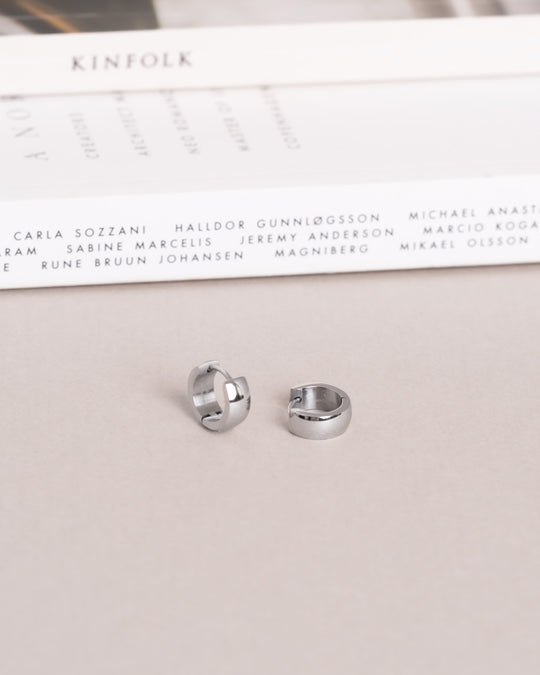 Chunky Silver Hoops Small