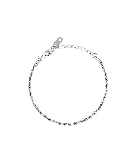 Thin Rope Bracelet Silver Small