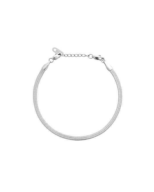 Thin Snake Bracelet Silver Medium