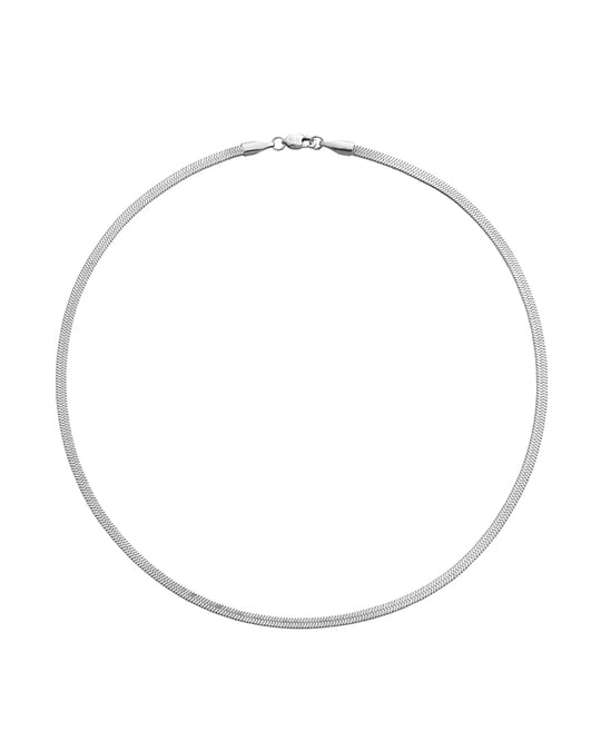 Thin Snake Necklace Silver