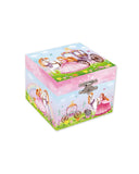 Smykkeskrin med musikk og skuff til barn med prinsesse motiv (10,5x10,5x8,5cm)
