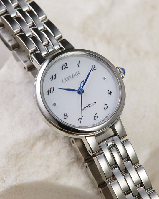 Eco-Drive Dame  Stål / Hvit 28mm