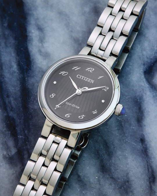 Eco-Drive Dame Stål / Sort 28mm