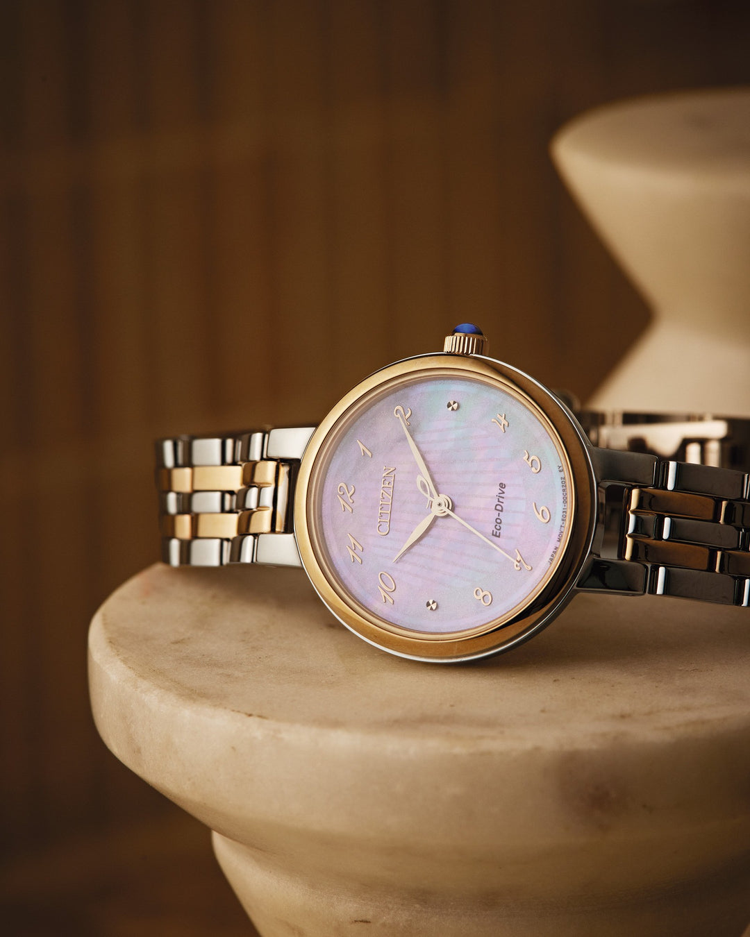 Eco-Drive Dame Torfarget / Rosa Perlemor 28mm