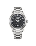 Citizen Elegance herreklokke i stål med sort skive (40,5 mm)