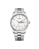 Citizen Eco-Drive herreklokke i stål med hvit skive  (42mm)