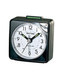 Rhythm sort vekkerklokke med lys (6x6x3cm)
