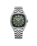 RW Freelancer Automatic dameklokke i stål med grønn skive (34x34mm)