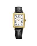 RW Toccata Rectangular Diamond dameklokke med sort rem (22X28mm)