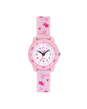 Club Blomster barneklokke med lys rosa silikonrem (27mm)