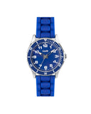 Club barneklokke med blå silikon rem (32mm)