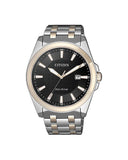 Citizen Eco-Drive herreklokke i tofarget stål med sort skive (41mm)
