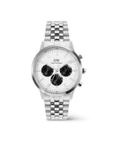 DW Iconic Chrono Arch 5-Link Panda herreklokke i stål (42mm)