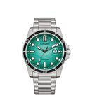 Citizen Sporty Marine Eco-Drive herreklokke i stål, turkis (43mm)