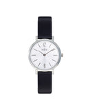 Inex Ultraslim dameklokke med sort rem (28mm)
