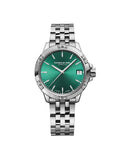 RW Tango Classic dameklokke i stål med grønn skive (30mm)