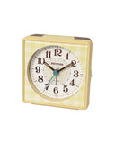 Rhythm gul vekkerklokke med silent move (8x8x4cm)