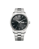 Citizen Eco-Drive herreklokke i stål med sort skive  (42mm)
