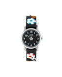 Club Fotball sort barneklokke med sort rem (28mm)