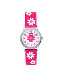 Club Blomst barneklokke med mørk rosa rem (26,5mm)