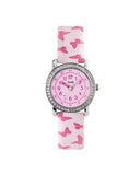Club barneklokke med stener og rosa rem (27mm)