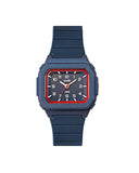 Club Square barneklokke med blå silikon rem (B33mm)