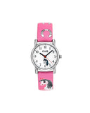 Club Hest barneklokke med mørk rosa rem (27mm)