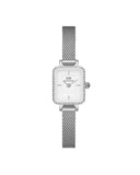 DW Quadro Mini Sterling Lumine dameklokke i stål (15,4x18,2mm)