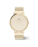 DW Classic Piano herreklokke i gullfarget stål (40mm)