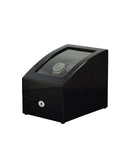 Klokkewinder dobbel i glossy sort mdf med buet lokk og led