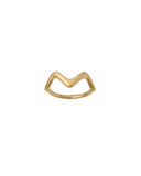 byBiehl Wave Small gullforgylt sølv ring (str 58)