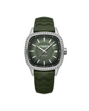 RW Freelancer Automatic Diamond dameklokke med grønn rem (34x34mm)