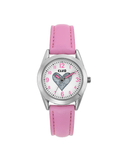 Club Hjerte barneklokke med rosa rem (27mm)