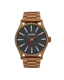Nixon Sentry herreklokke i bronsefarget stål (42mm)
