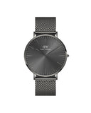 DW Classic Antracite herreklokke i mørkegrå stål (40mm)