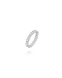 Mockberg Elipse White ring i sølvfarget messing (str 50)
