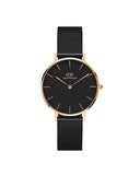 DW Classic Petite Ashfield  dameklokke i sortfarget stål  (32mm)