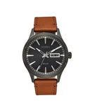 Nixon Sentry Solar herreklokke med brun rem (40mm)