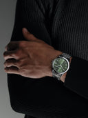 RW Freelancer Automatic herreklokke i stål med grønn skive (40mm)