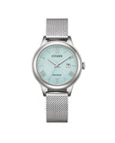 Citizen Eco-Drive dameklokke i stål med blå skive (31,5mm)