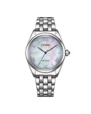 Citizen L-Collection Eco-Drive dameklokke i stål med perlemor (33mm)